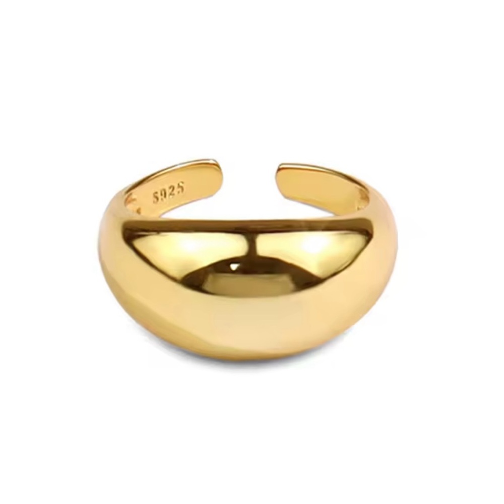 Elegant Gold-Toned Sterling Silver Ring